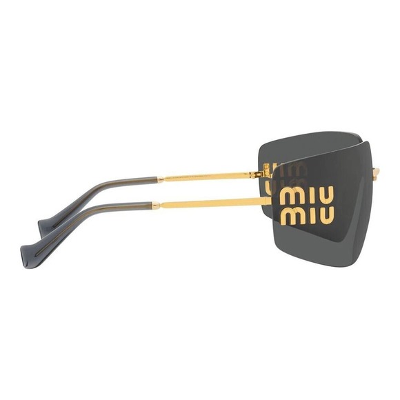 Miu Miu Sunglasses MU 54YS Gold Dark Grey 5AK5/S0 Women Wrap Logo AUTHENTIC main image 3